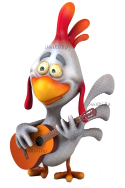 Strijkapplicatie Guitar Chicken